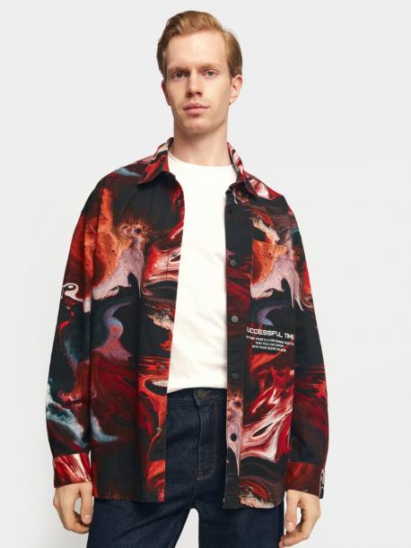 Куртка-рубашка из хлопка с принтом ZOLLA