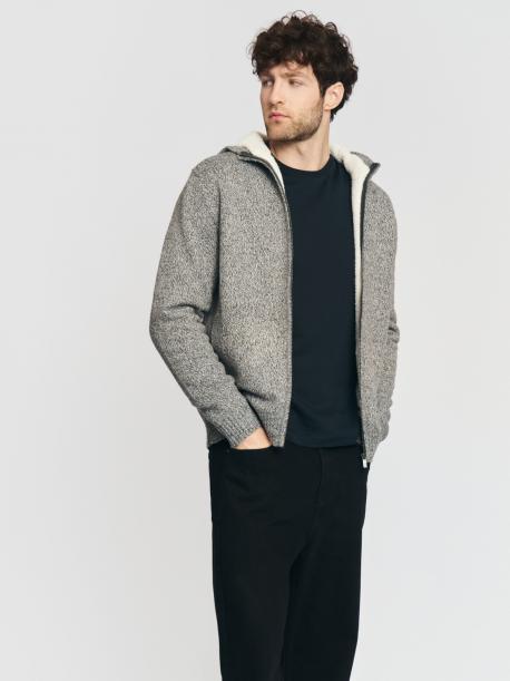 Вязаная толстовка с капюшоном и подкладкой из экомеха ZOLLA