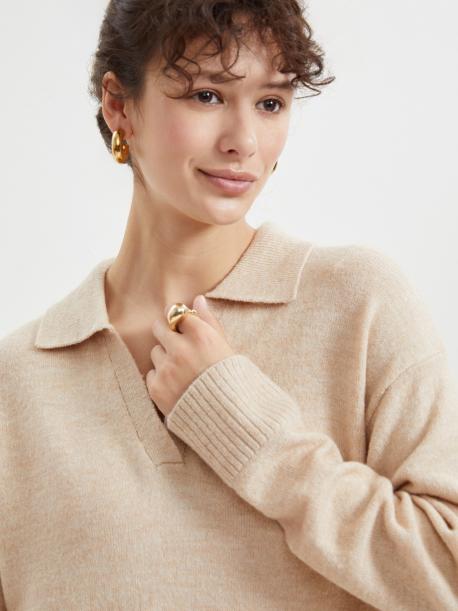 Вязаное платье-джемпер с воротником ZOLLA