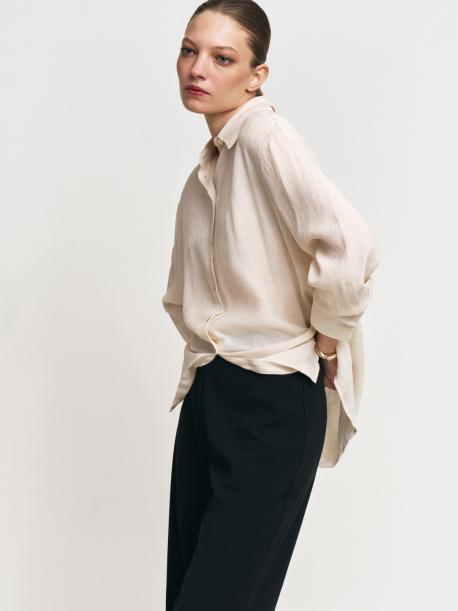 Рубашка из фактурной ткани с длинным рукавом ZOLLA