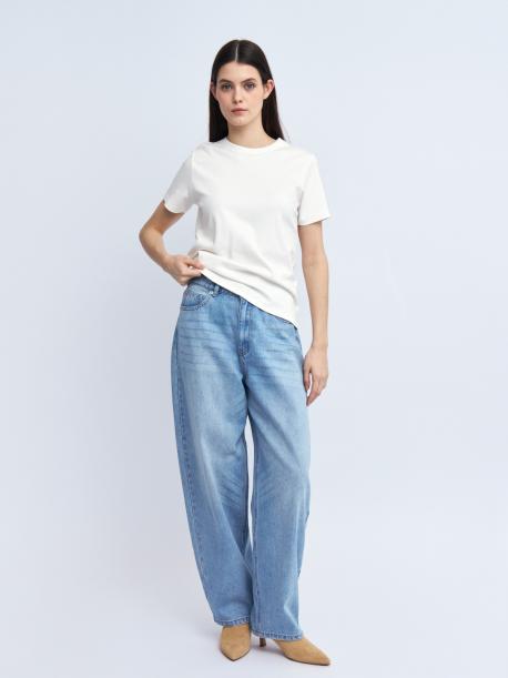 Футболка из хлопка однотонная ZOLLA