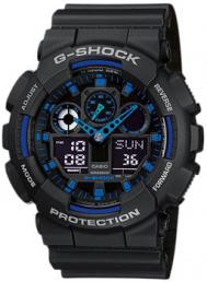 Японские наручные  мужские часы  GA-100-1A2. Коллекция G-Shock Casio