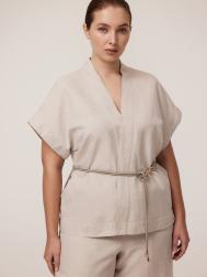 Блуза-кимоно изо льна и хлопка 4XL(56) Lalis