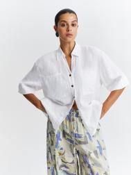 Рубашка льняная с коротким рукавом 4XL(56) Lalis