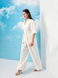 Брюки широкие белые 4XL(56) Lalis