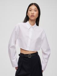 Рубашка женская короткая из хлопка, цвет – белый Aimclo