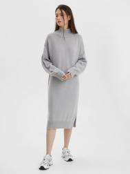 Платье свободного кроя вязаное, цвет – светло-серый Aimclo