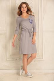 Платье , укороченный рукав, размер 46, серый Mix-Mode