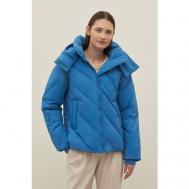 куртка   зимняя, средней длины, силуэт прямой, стеганая, размер XS, голубой Finn Flare