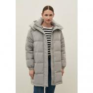 Пальто , средней длины, силуэт прямой, съемный капюшон, водонепроницаемая, размер S, серый Finn Flare