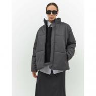 куртка   демисезонная, средней длины, силуэт прямой, водонепроницаемая, внутренний карман, карманы, подкладка, утепленная, мембранная, размер S, серый GATE31
