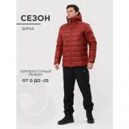 куртка  зимняя, силуэт свободный, ветрозащитная, размер 52-54 170-176, бордовый COSMOTEX