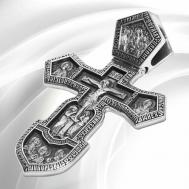 Крест серебряный мужской нательный большой православный ювелирный оберег "Русский Воинский" амулет ручной работы VITACREDO