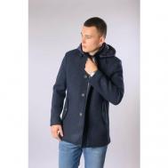 Пальто , карманы, размер 58 4XL, синий Formenti