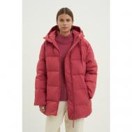 куртка   зимняя, средней длины, силуэт свободный, водонепроницаемая, капюшон, размер XL, розовый Finn Flare