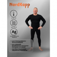Комплект термобелья , плоские швы, антибактериальная пропитка, влагоотводящий материал, размер 46/48, черный NordKapp