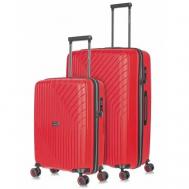 Комплект чемоданов  Madrid, 2 шт., полипропилен, водонепроницаемый, 125 л, размер S/L, красный L'Case