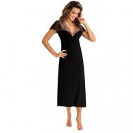Сорочка  удлиненная, короткий рукав, размер 52, черный Donna