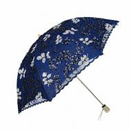 Зонт механика, 2 сложения, купол 87 см., 8 спиц, чехол в комплекте, в подарочной упаковке, для женщин, синий WASABI TREND