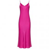 Платье-комбинация , вискоза, в бельевом стиле, полуприлегающее, миди, размер XS, розовый ЛиЛа