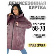 куртка  демисезонная, силуэт прямой, капюшон, утепленная, подкладка, ветрозащитная, карманы, влагоотводящая, размер 58/60, бордовый Без бренда