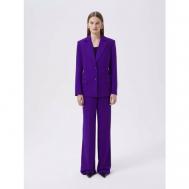 Костюм , жакет и брюки, классический стиль, прямой силуэт, карманы, размер L, фиолетовый Patratskaya