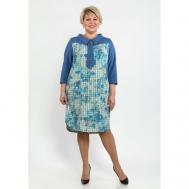 Платье хлопок, повседневное, прямой силуэт, размер 48, синий Sarah Morenberg