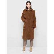Пальто   демисезонное, средней длины, размер 42, коричневый Alef