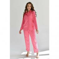 Пижама , длинный рукав, трикотажная, размер 50, розовый FASHION FREEDOM