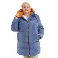 куртка   зимняя, силуэт свободный, капюшон, размер 66, синий MODTEX