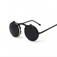 Солнцезащитные очки  140, круглые, складные, с защитой от УФ, черный GrandFocus