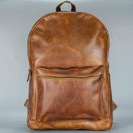 Рюкзак , натуральная кожа, отделение для ноутбука, внутренний карман, коричневый Mantica