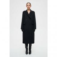 Пальто-пиджак   демисезонное, шерсть, силуэт прямой, удлиненное, размер S, черный Prav.da