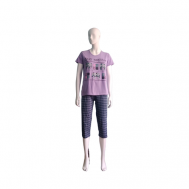 Комплект , бриджи, футболка, короткий рукав, карманы, пояс на резинке, трикотажная, размер 54, розовый Нет бренда