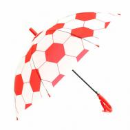 Зонт-трость , полуавтомат, купол 48 см., прозрачный, белый, красный Real STar Umbrella
