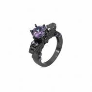 Кольцо , бижутерный сплав, кристалл, подарочная упаковка, размер 17, черный, фиолетовый SILVARIE