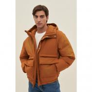 куртка  зимняя, силуэт прямой, стеганая, размер 2XL, коричневый Finn Flare