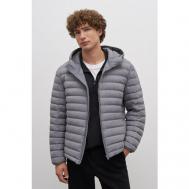 куртка  демисезонная, силуэт прямой, капюшон, водонепроницаемая, стеганая, размер 2XL, серый Finn Flare
