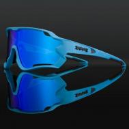 Солнцезащитные очки , спортивные, сменные линзы, поляризационные, с защитой от УФ, голубой Kapvoe