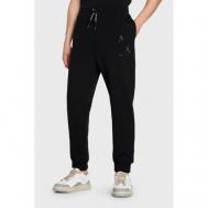 брюки , карманы, регулировка объема талии, размер M, черный Armani Exchange