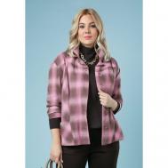 Блуза , повседневный стиль, длинный рукав, размер 60, розовый, коричневый GalaGrosso