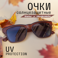Солнцезащитные очки  MI1009-C2, вайфареры, оправа: пластик, с защитой от УФ, поляризационные, коричневый MIOFORM