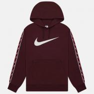 Толстовка  repeat fleece hoodie, силуэт прямой, размер xs, красный Nike