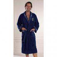 Халат , банный халат, размер 48/50, синий Soft cotton