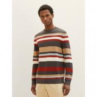 Пуловер , длинный рукав, силуэт прямой, средней длины, размер XL, серый Tom Tailor