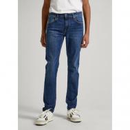 Джинсы скинни , прилегающий силуэт, низкая посадка, стрейч, размер 34/32, синий Pepe Jeans