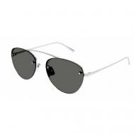 Солнцезащитные очки , круглые, оправа: металл, для женщин, серый Saint Laurent