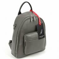 Рюкзак , натуральная кожа, внутренний карман, регулируемый ремень, серый Sergio Valentini