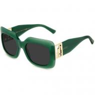 Солнцезащитные очки , квадратные, оправа: пластик, для женщин, зеленый Jimmy Choo