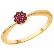 Кольцо  красное золото, 585 проба, рубин, размер 16.5 Diamant